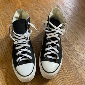 Black platform hightop converse